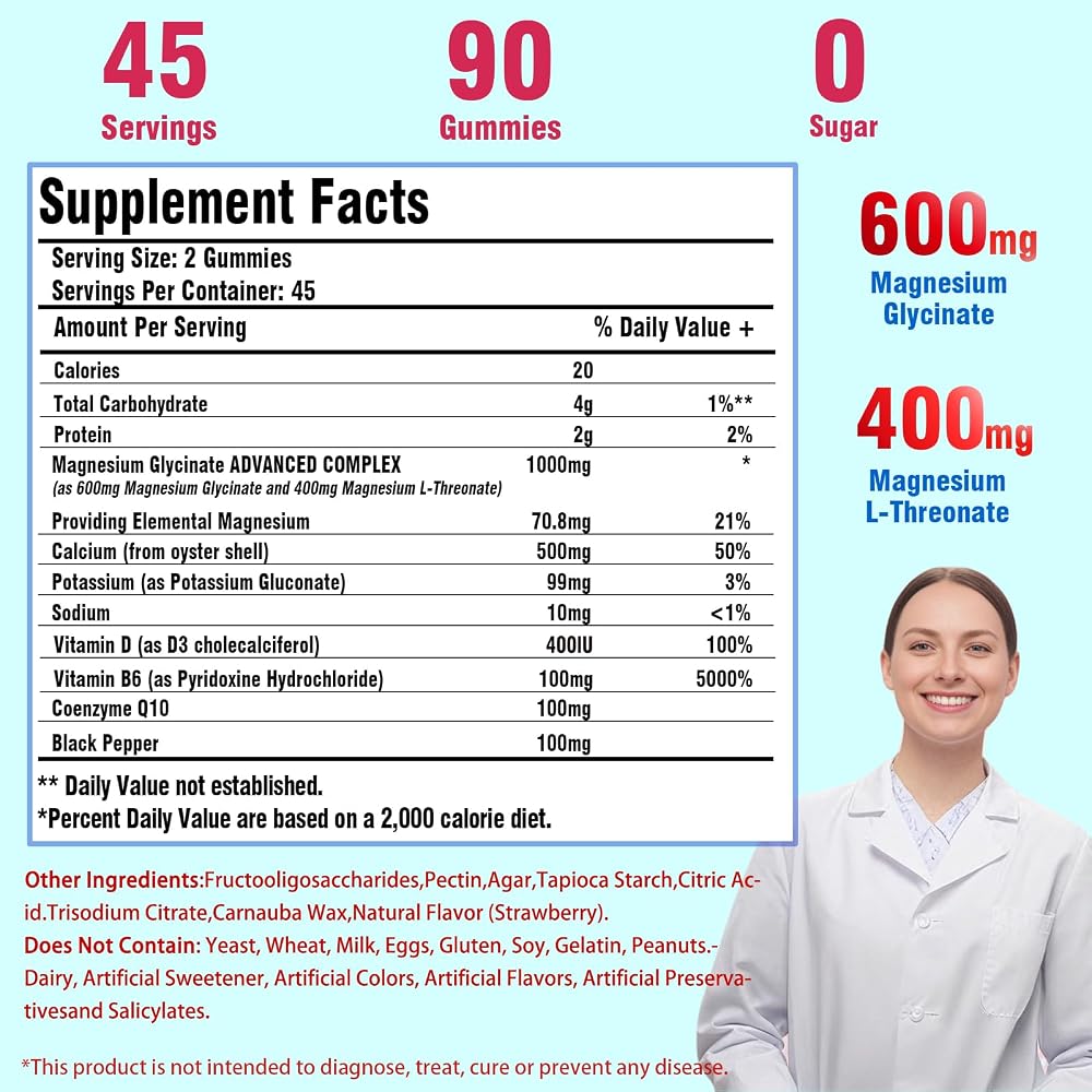 PEXCIN Magnesium Glycinate Gummies for Adults & Kids