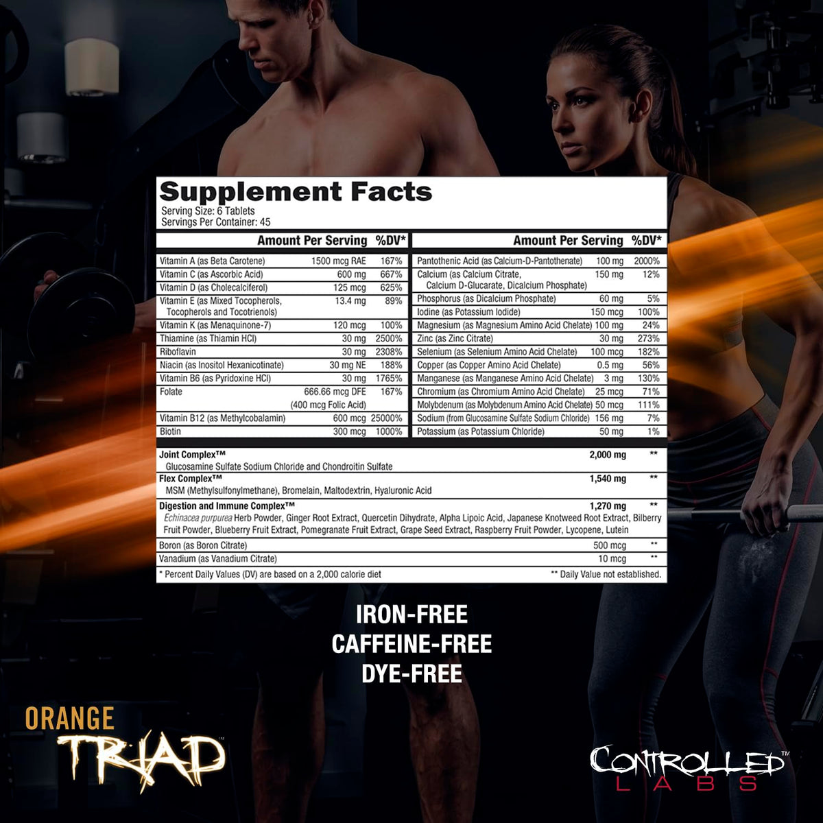 CONTROLLED LABS Orange Triad Multivitamin Joint Support - 270 Capsules - image 5