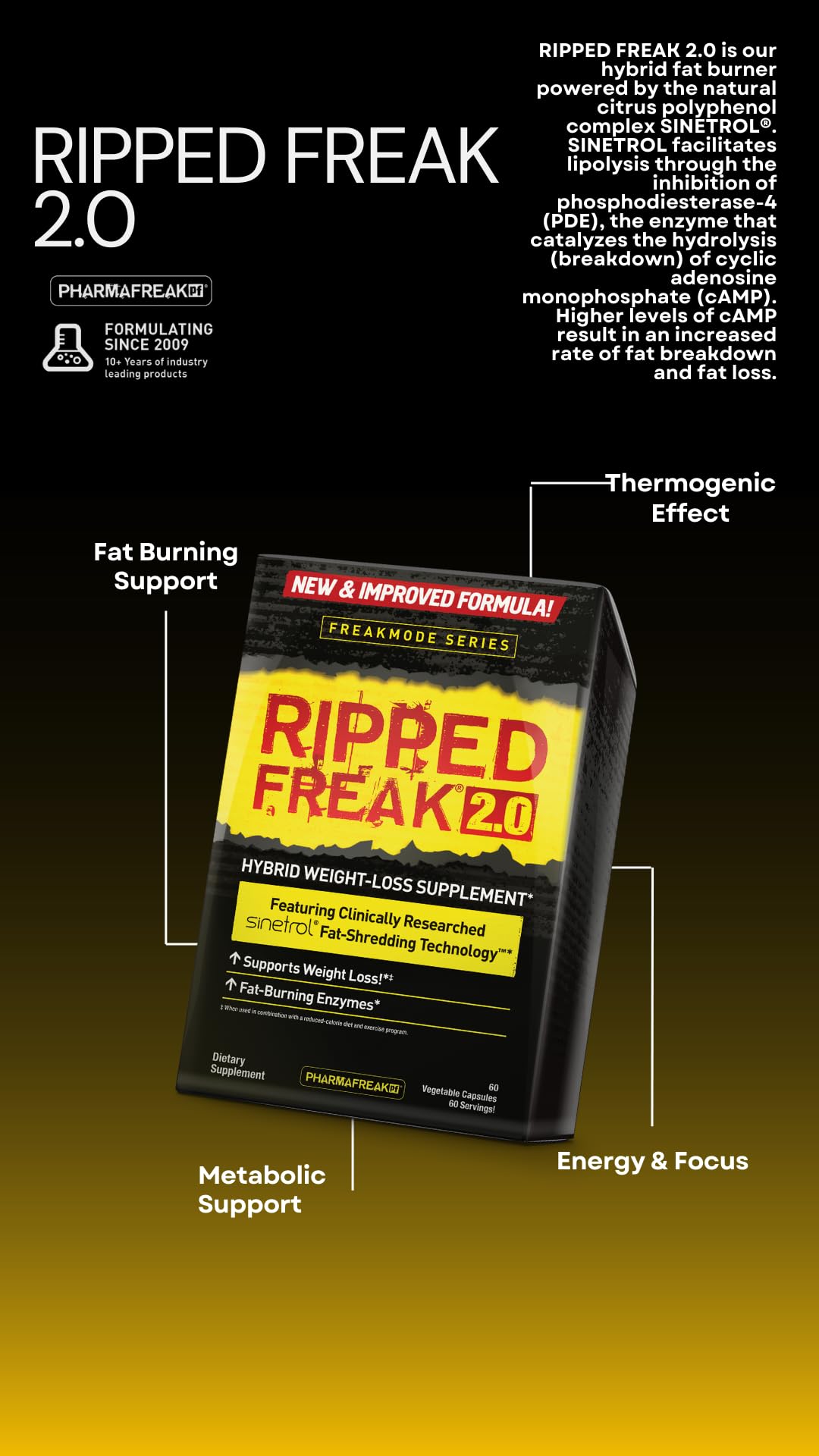 Pharmafreak Ripped Freak 2.0 Thermogenic Fat Burner - 60 Capsules - image 5