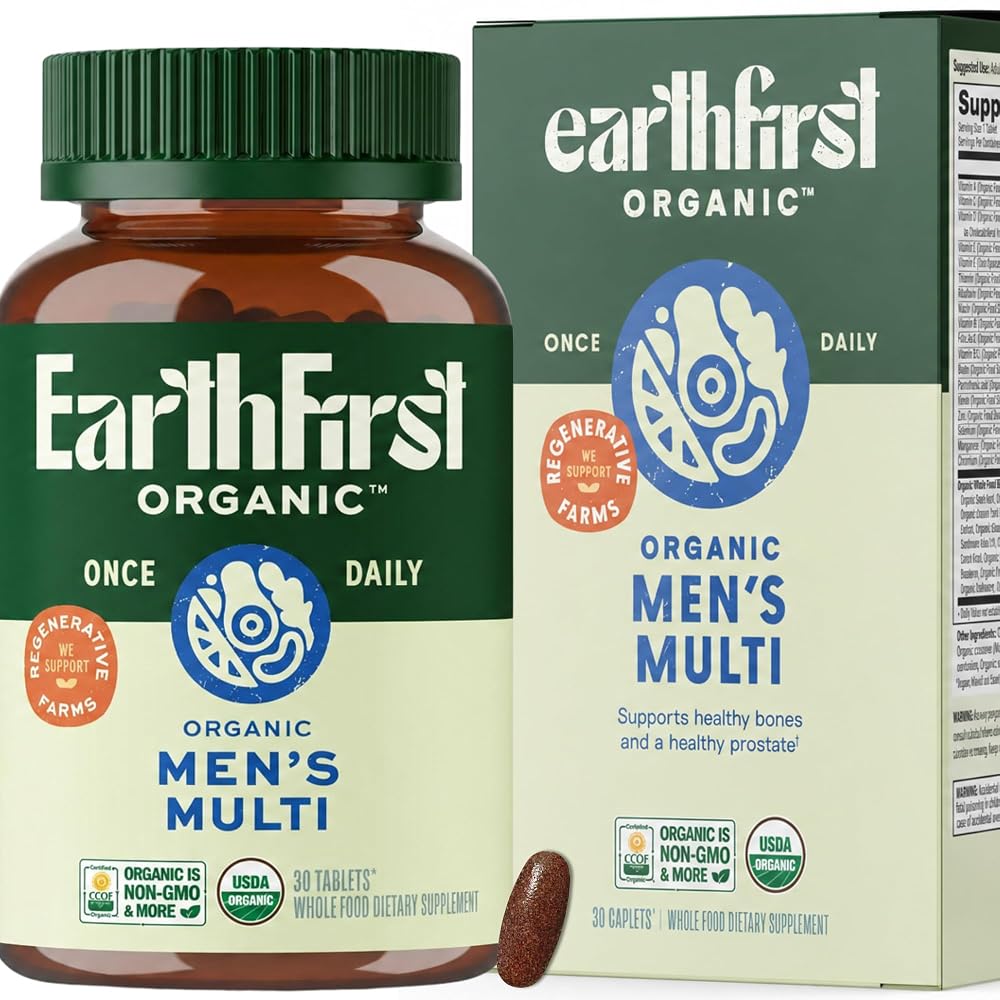 EarthFirst Organic Men's Multivitamin with Methylated B12 - 30 Tablets