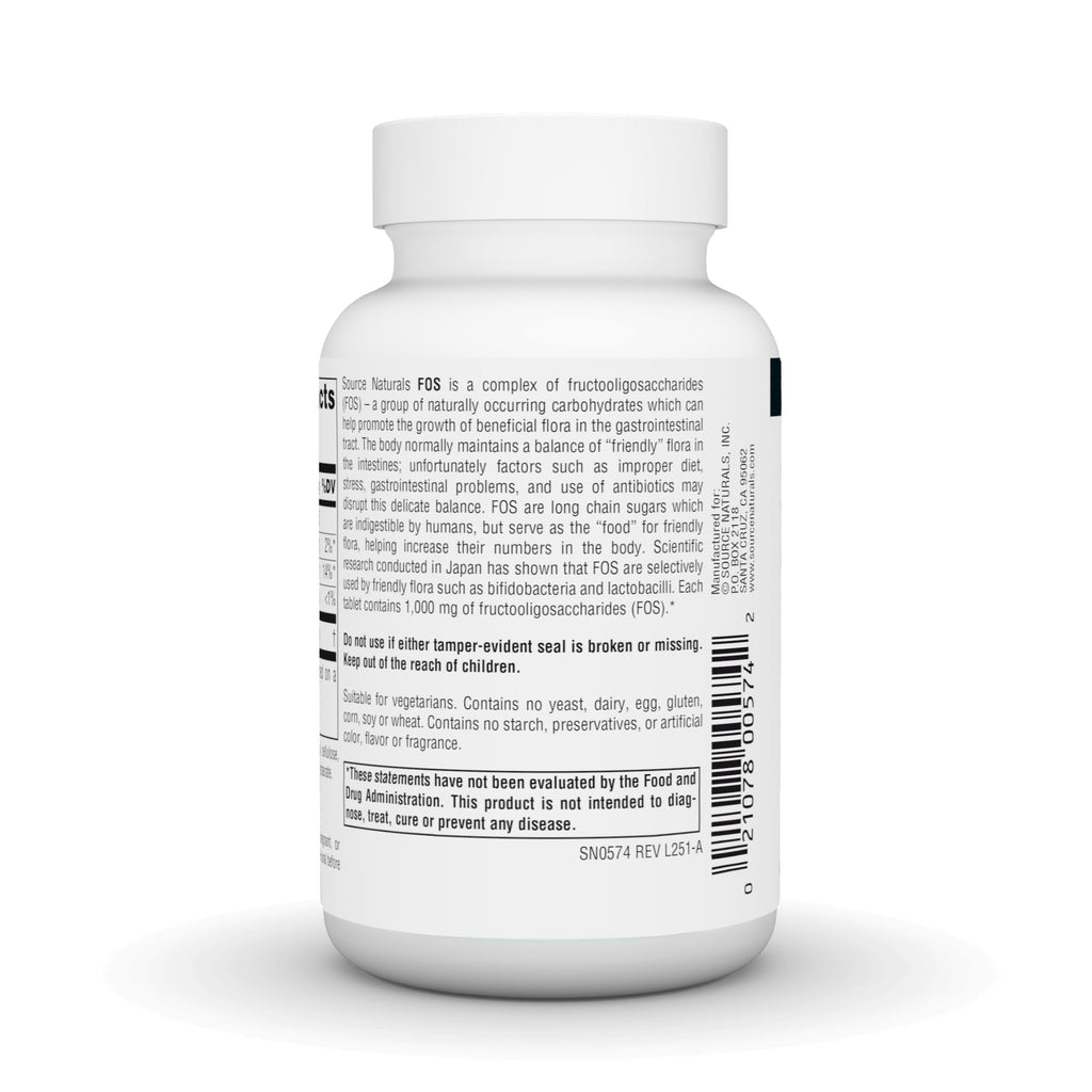 Source Naturals FOS Fructooligosaccharides 1000mg