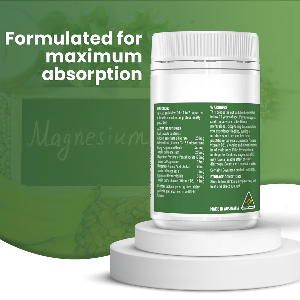 Healthy Care Super Bio Magnesium - 100 Capsules - image 3