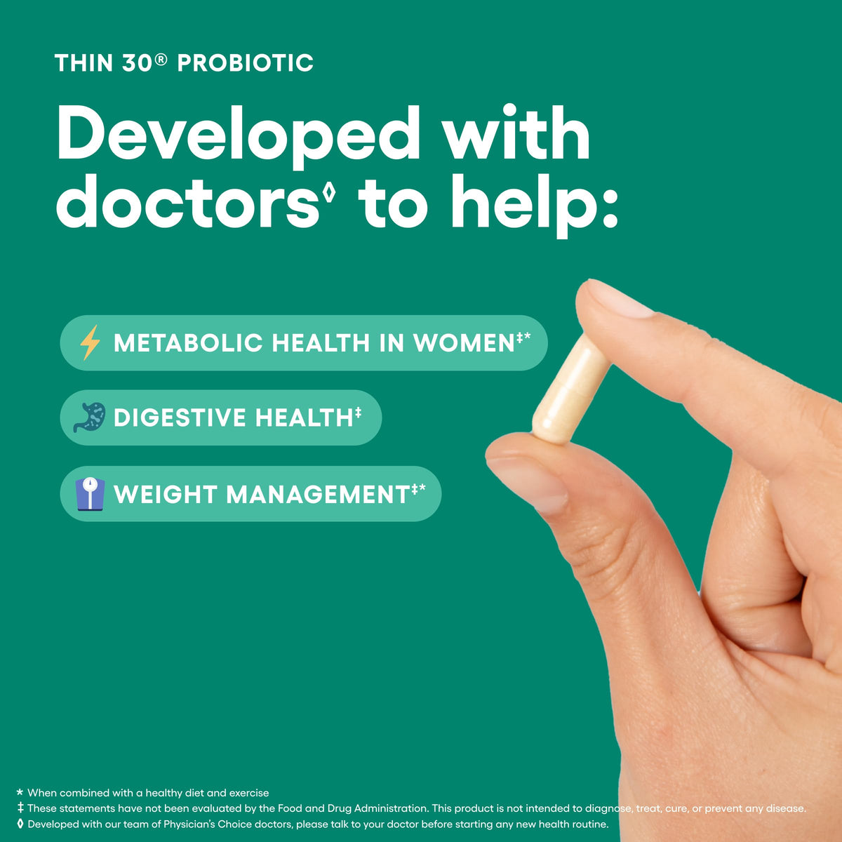 Physician's CHOICE Probiotics for Weight Management & Bloating - 30 Capsules - image 3