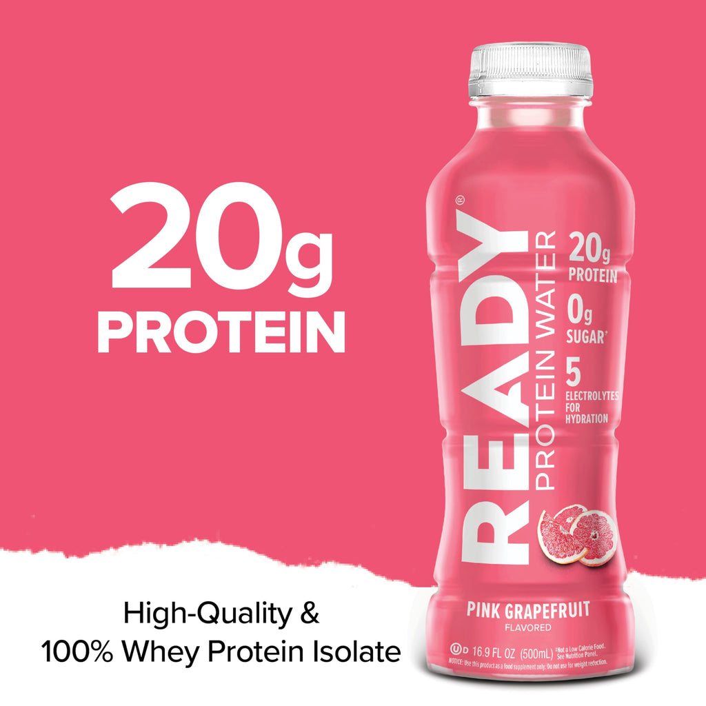 Come Ready Clear Protein Water Pink Grapefruit - 16.9 Fl Oz - image 4