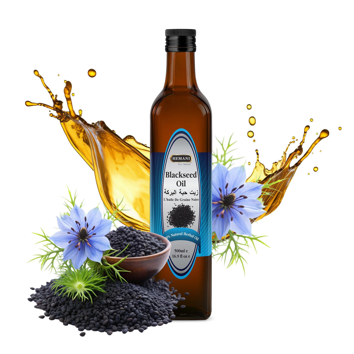 Hemani Black Seed Oil 500mL - Cold-Pressed Nigella Sativa