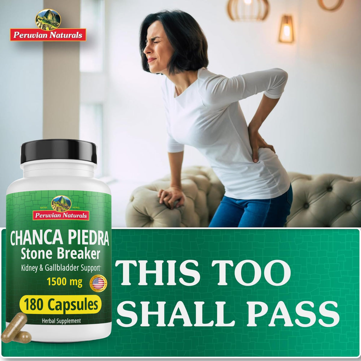 Peruvian Naturals Chanca Piedra Capsules Stone Breaker Kidney