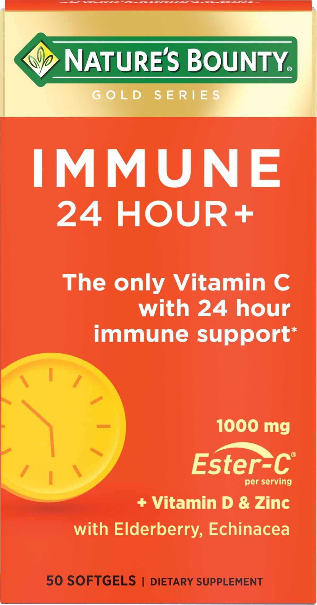 Nature's Bounty Immune 24 Hour+ with Ester-C - 50 Softgels