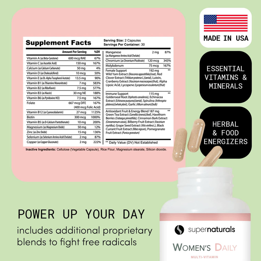 JLM Nutritionals Super Naturals Health Multivitamin for Women - 60 Capsules - image 6