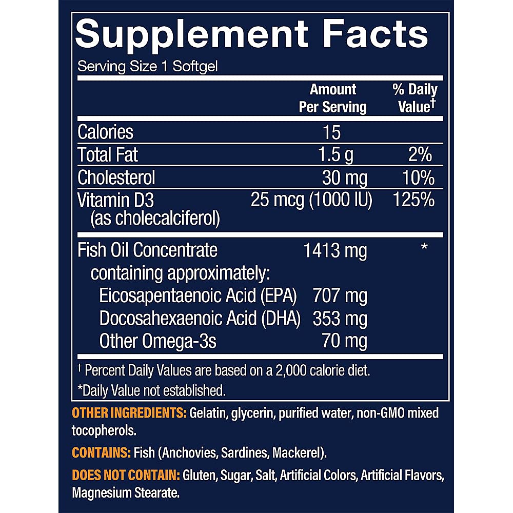 Vthrive Premium Omega-3 Fish Oil with Vitamin D3 - 120 Softgels - image 2