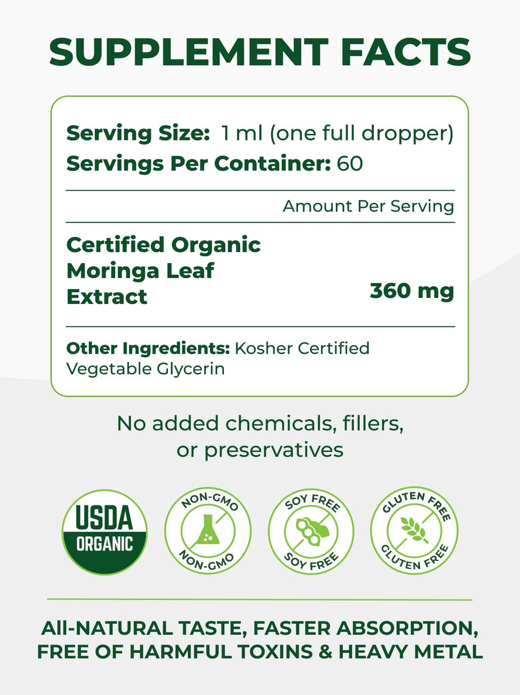 PURA VIDA MORINGA Leaf Extract Liquid Drops - 2 Fl Oz - image 2