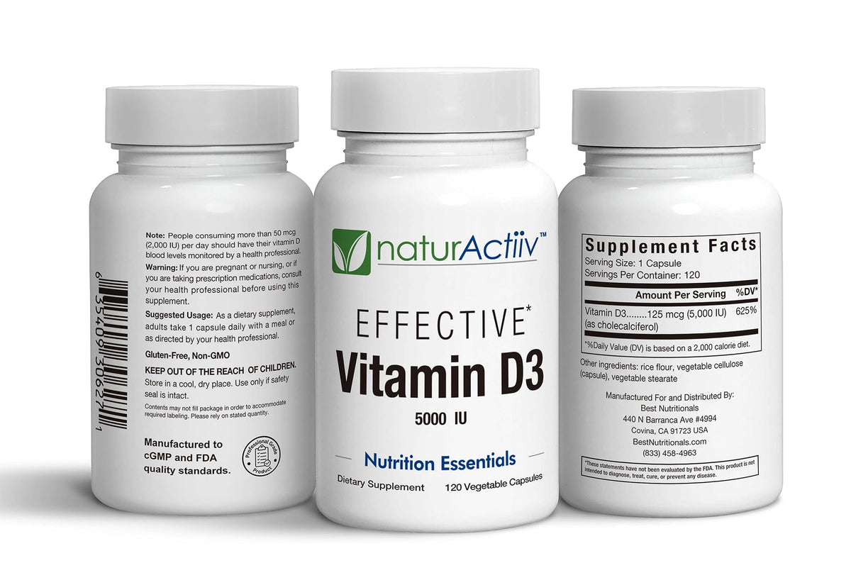naturActiiv Organic Vitamin D3 5000 IU - 120 Capsules - image 6
