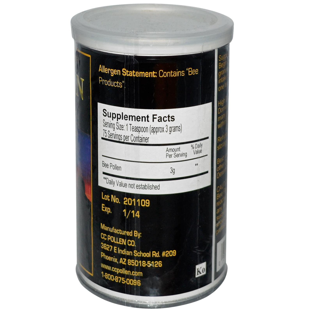 CC Pollen Bee Pollen Raw Granules - 8 oz - image 2