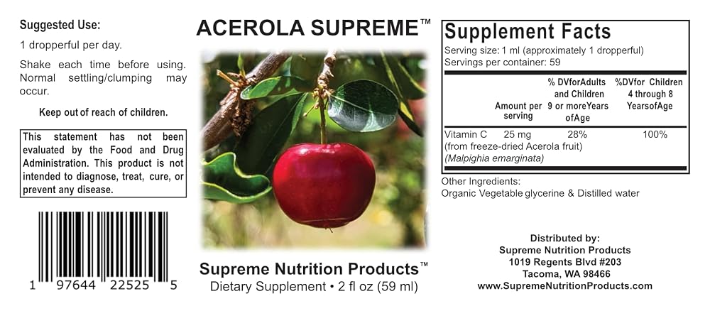 Supreme Nutrition Acerola Supreme Tincture - 2 fl oz - image 4