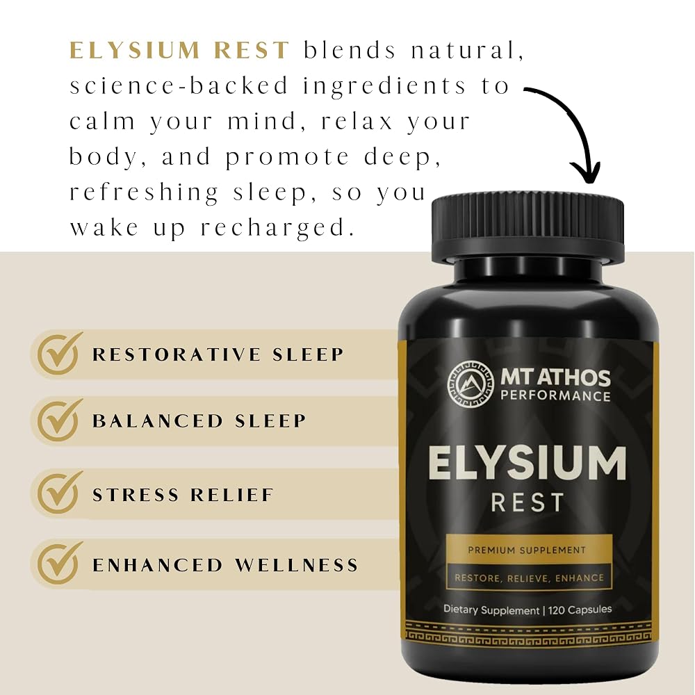 Mt. Athos Performance Elysium Rest Sleep Supplement - 120 Capsules - image 4