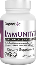 Organixx Immunity 3 Vitamin C, Zinc & Elderberry - 60 Capsules