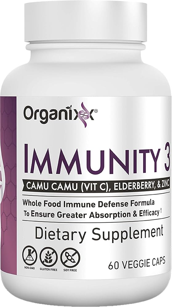 Organixx Immunity 3 Vitamin C, Zinc & Elderberry - 60 Capsules