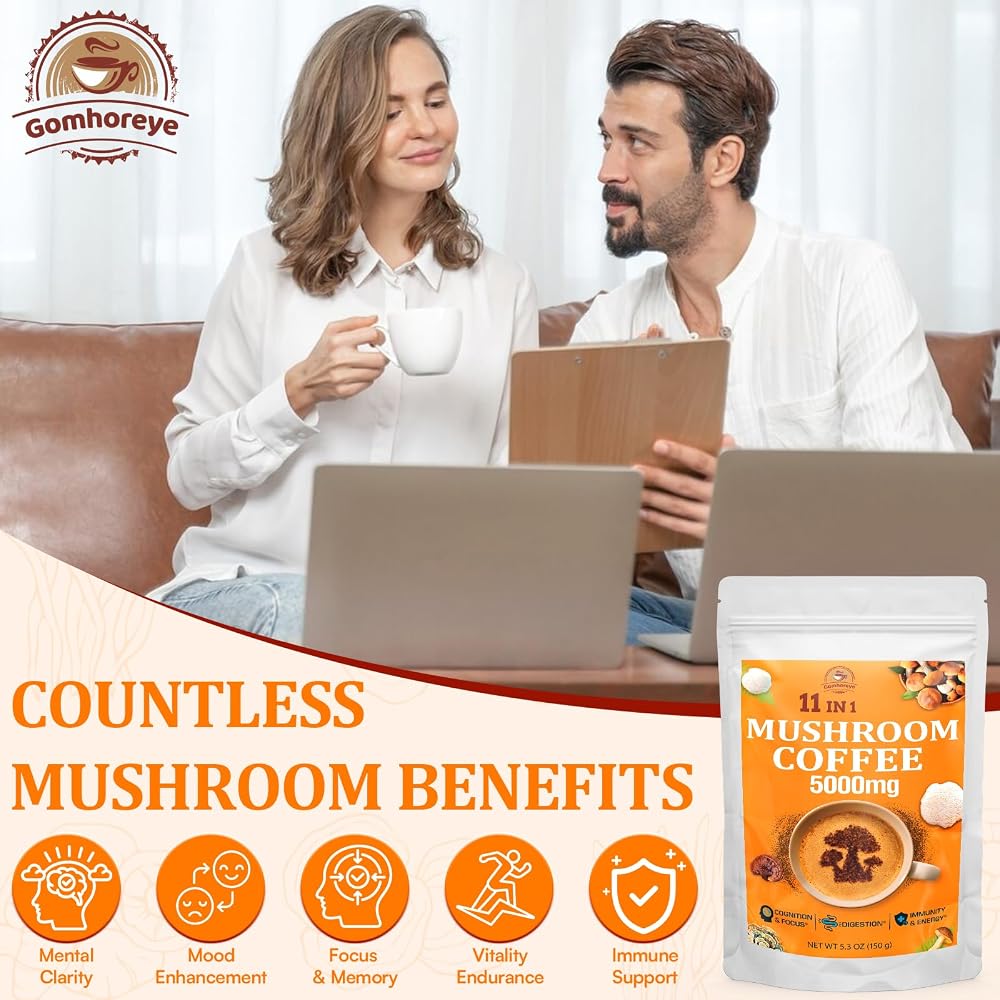 Gomhoreye Mushroom Coffee Organic with 11 Superfood Mushrooms - 5.3oz - image 5