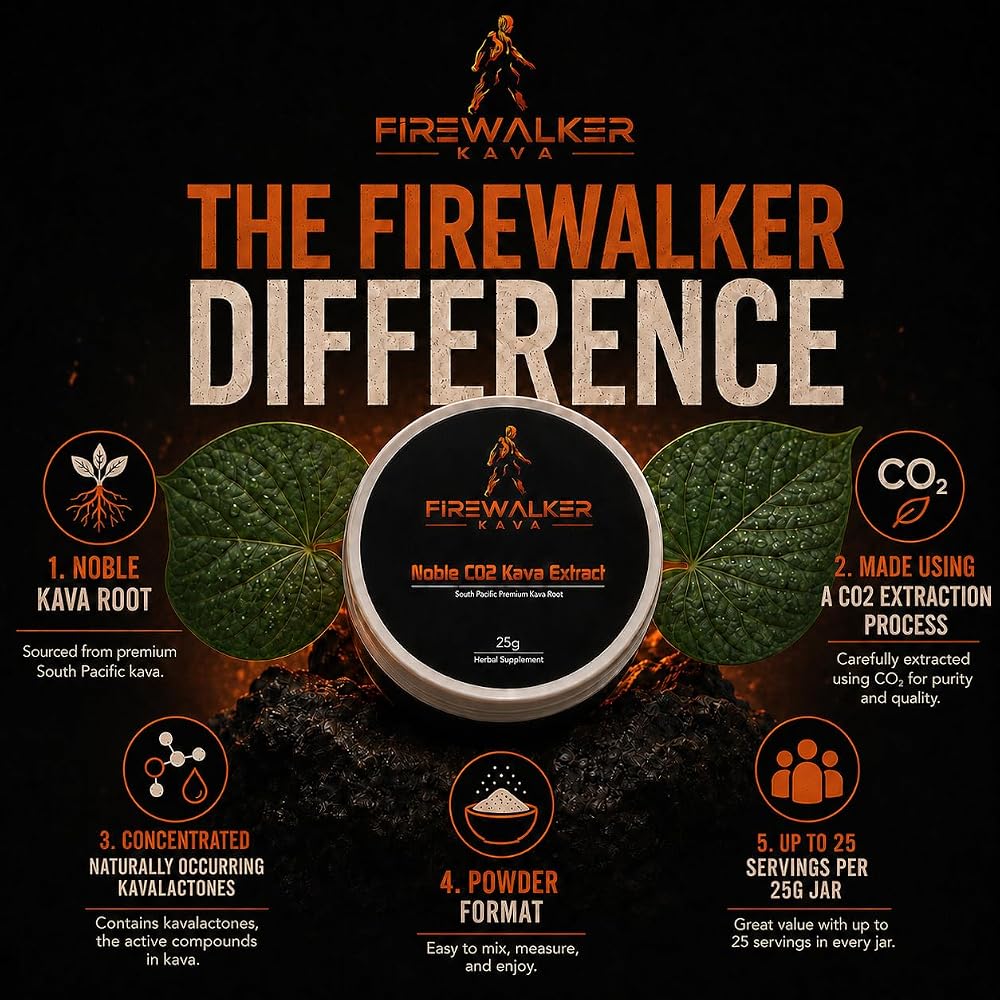Firewalker Kava Noble CO2 Kava Extract Powder, 30% Kavalactones