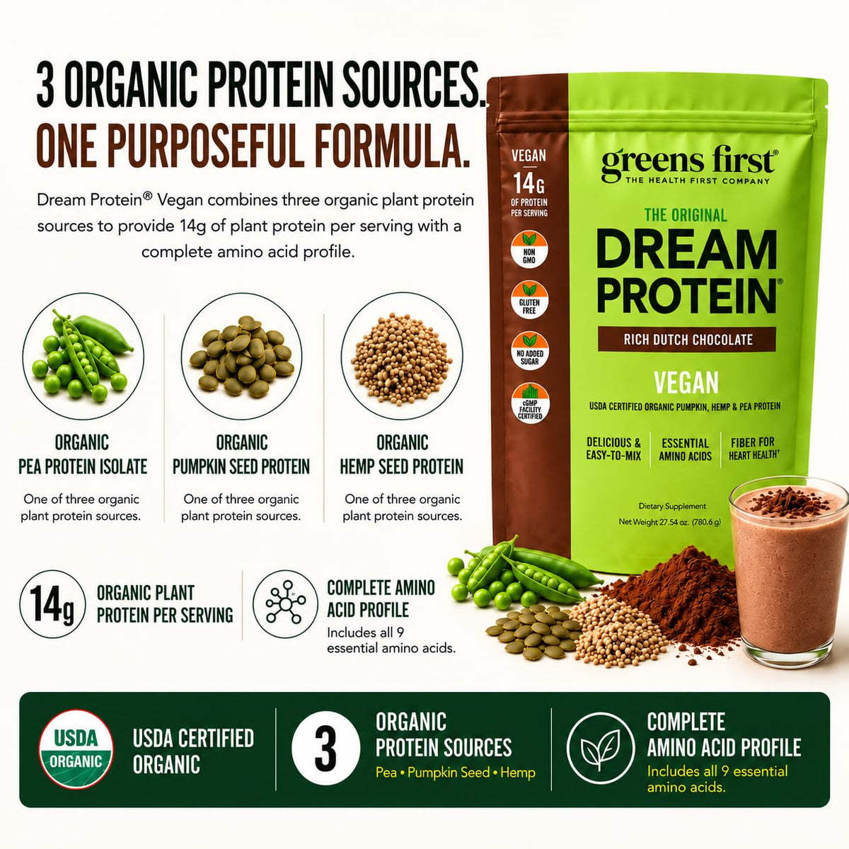 Greens First Dream Protein Plant Based