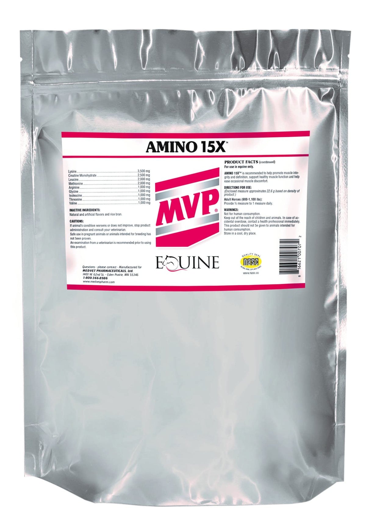 MVP Amino 15X Muscle Support Powder for Horses - 1.5lb