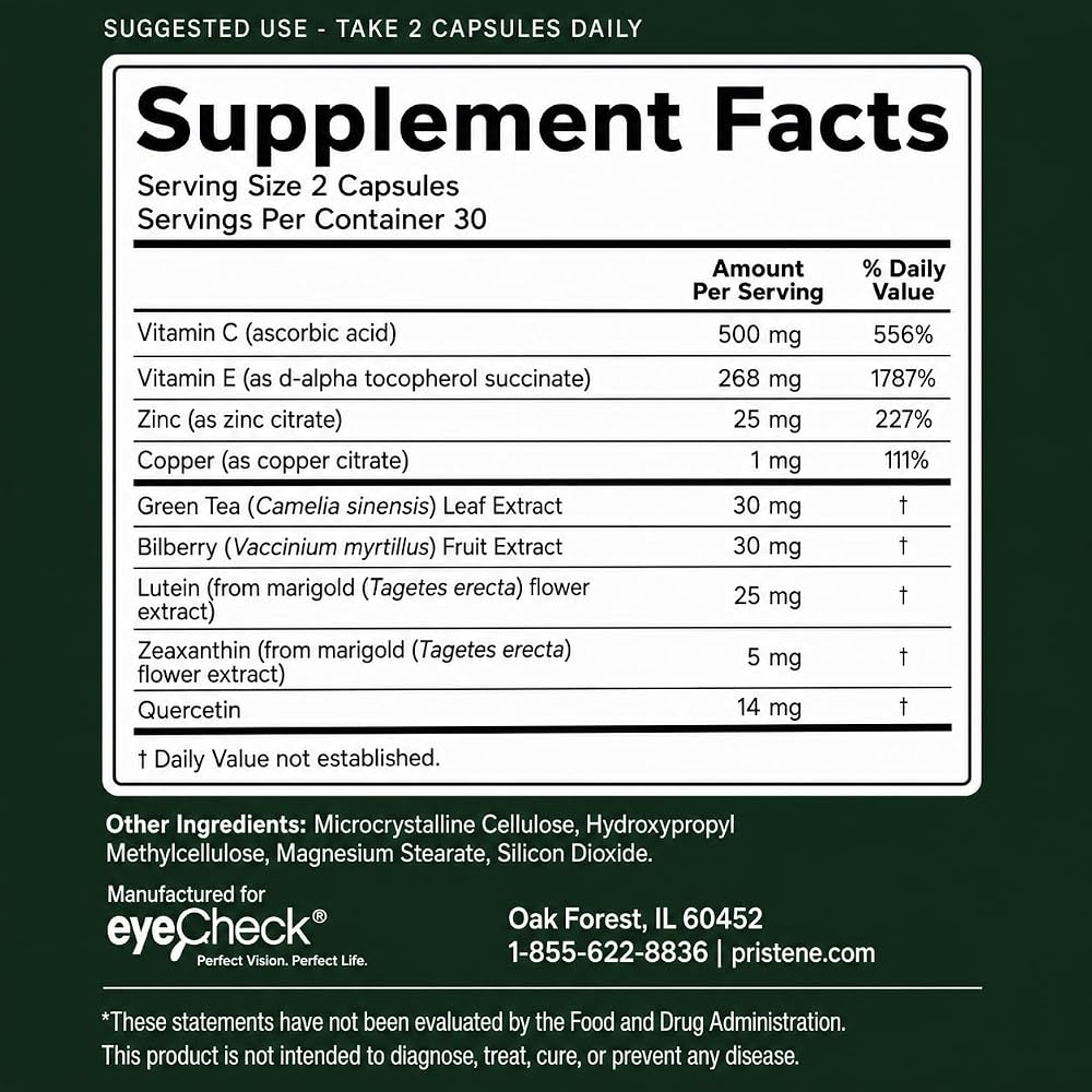 Pristene Macutene Protect Eye Vitamins AREDS 2 Formula - 60 Capsules - image 4