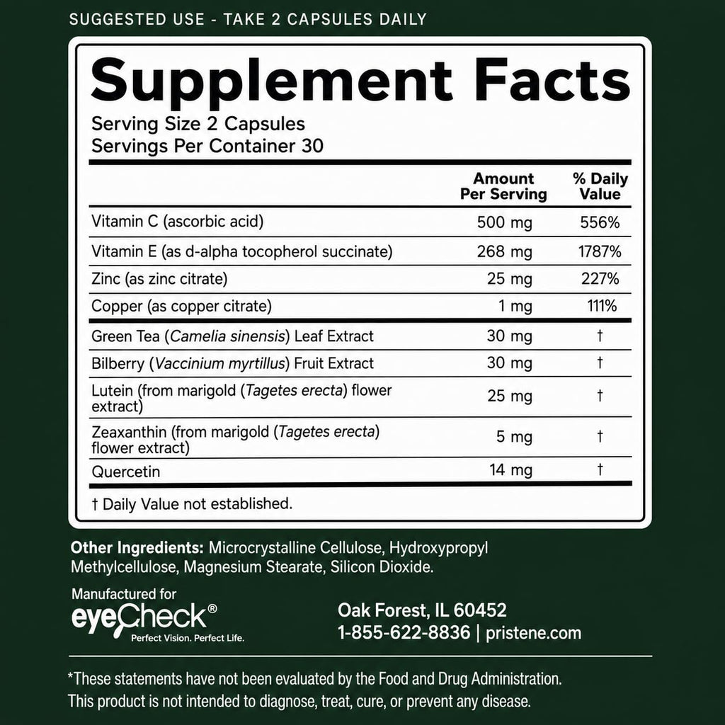 Pristene Macutene Protect Eye Vitamins AREDS 2 Formula - 60 Capsules - image 4