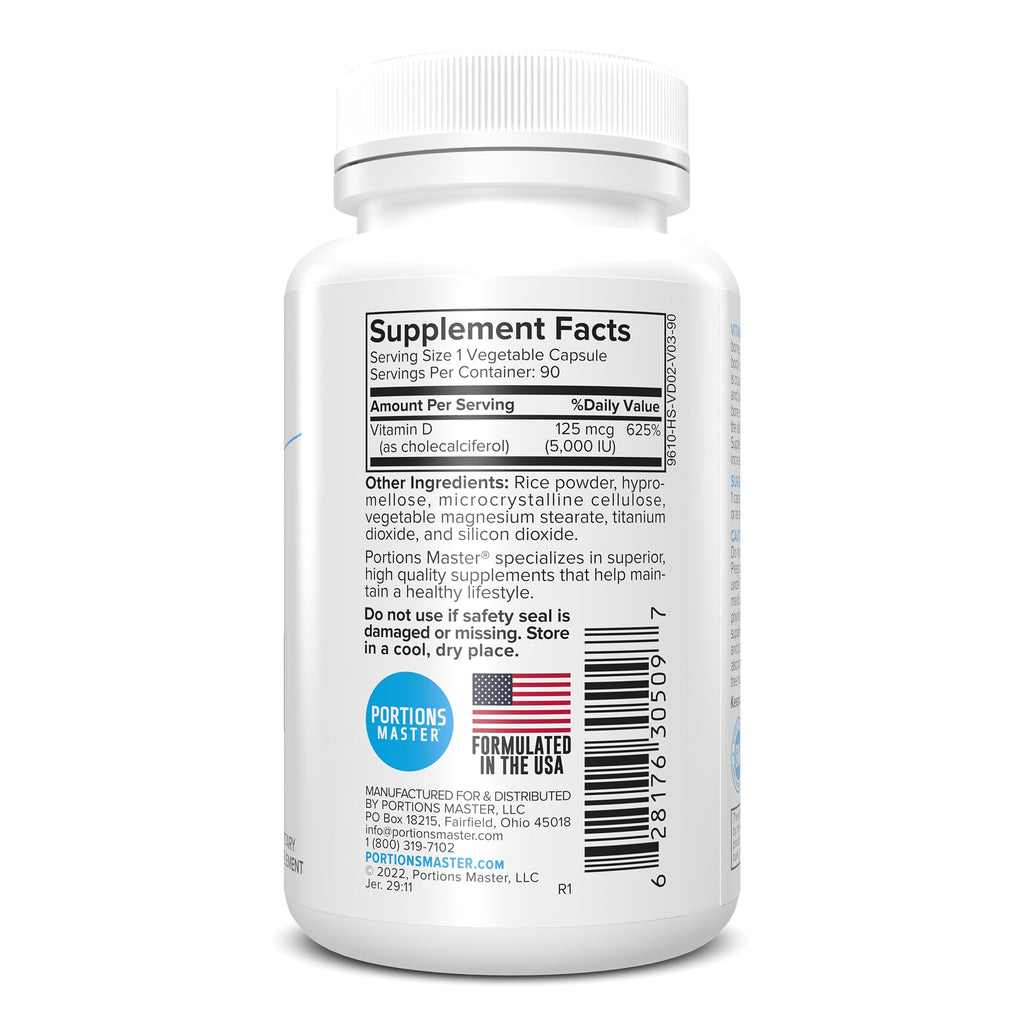 Portions Master Vitamin D3 5000 IU Bone & Immune Support - image 3