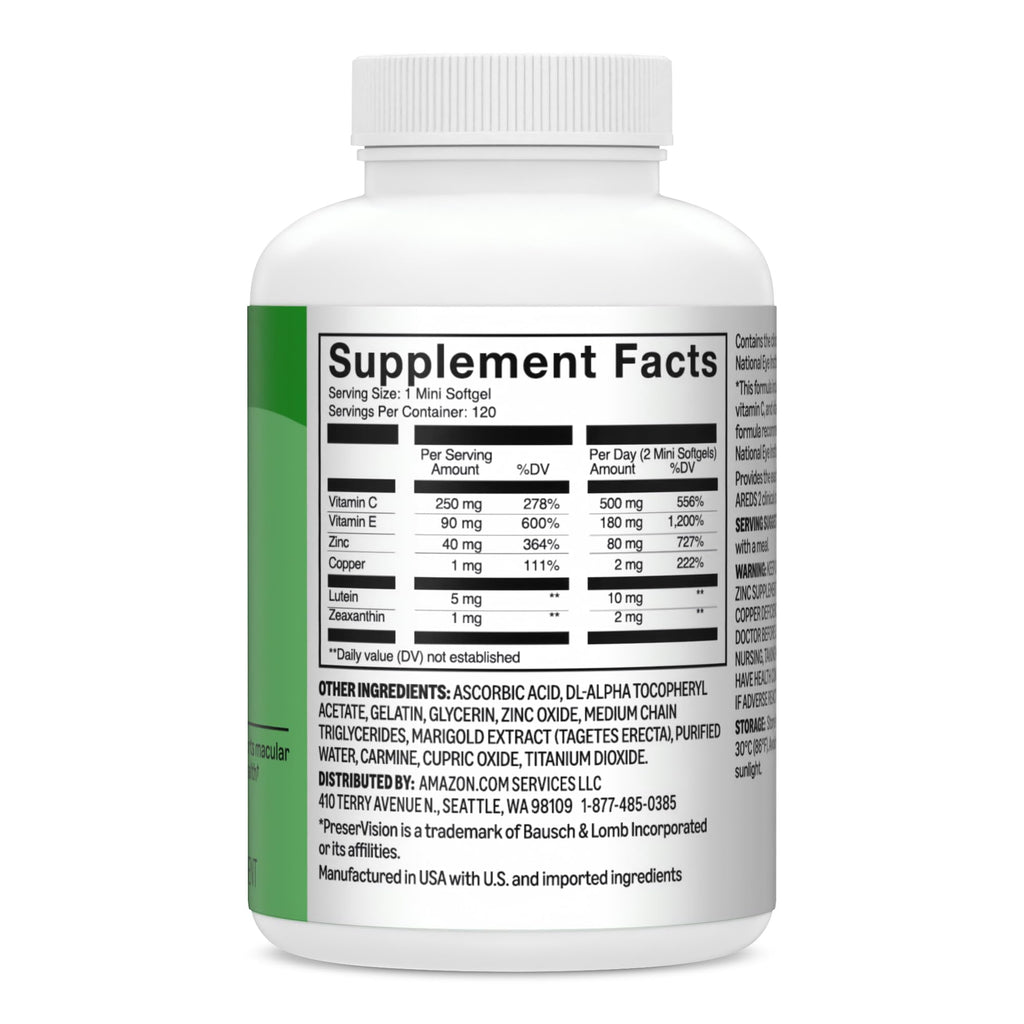 Amazon Basics AREDS 2 Eye Vitamin & Mineral - 120 Softgels - image 5