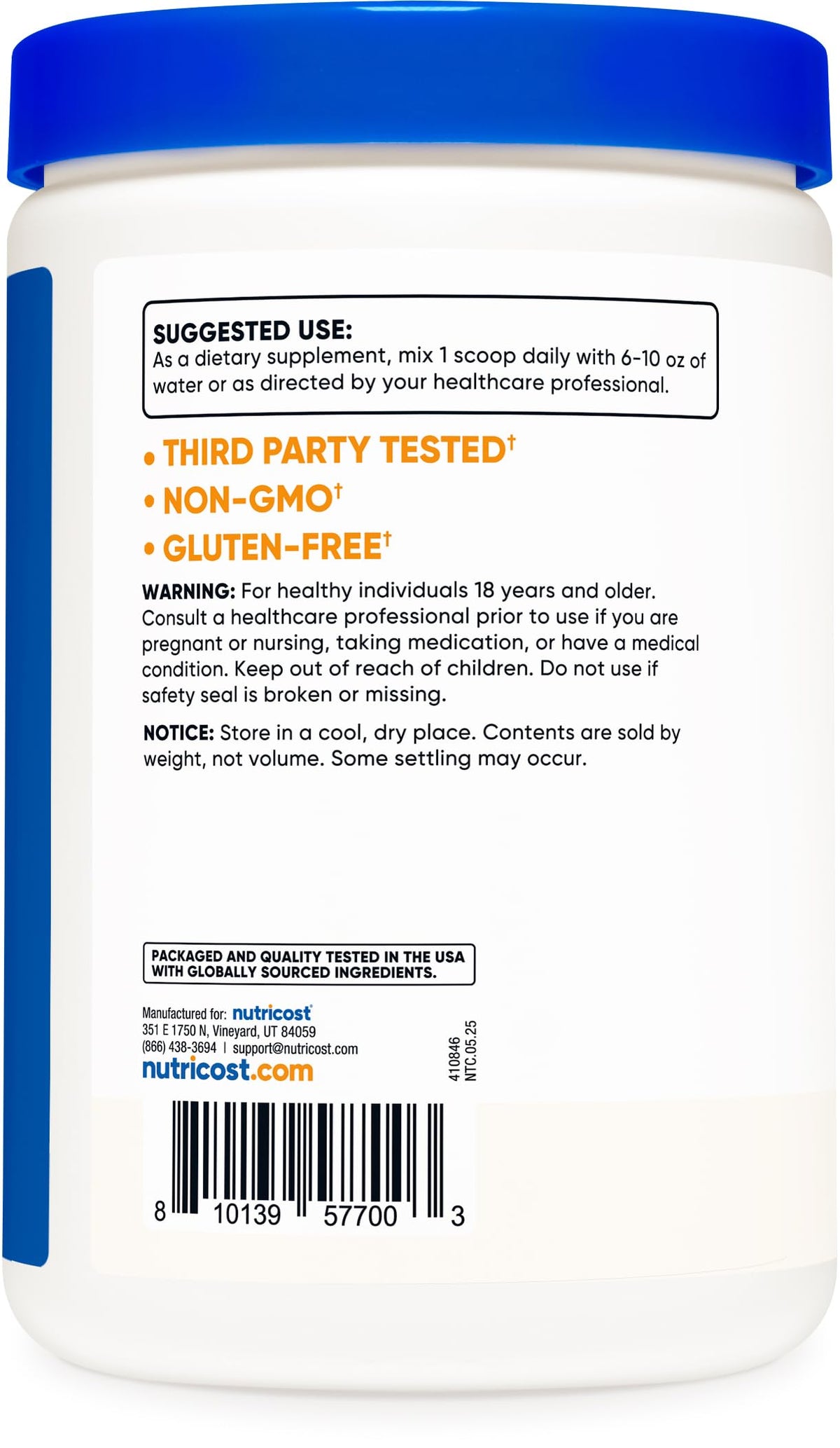 Nutricost L-Tyrosine Powder - Pure L-Tyrosine Powder - 3G Per Serving
