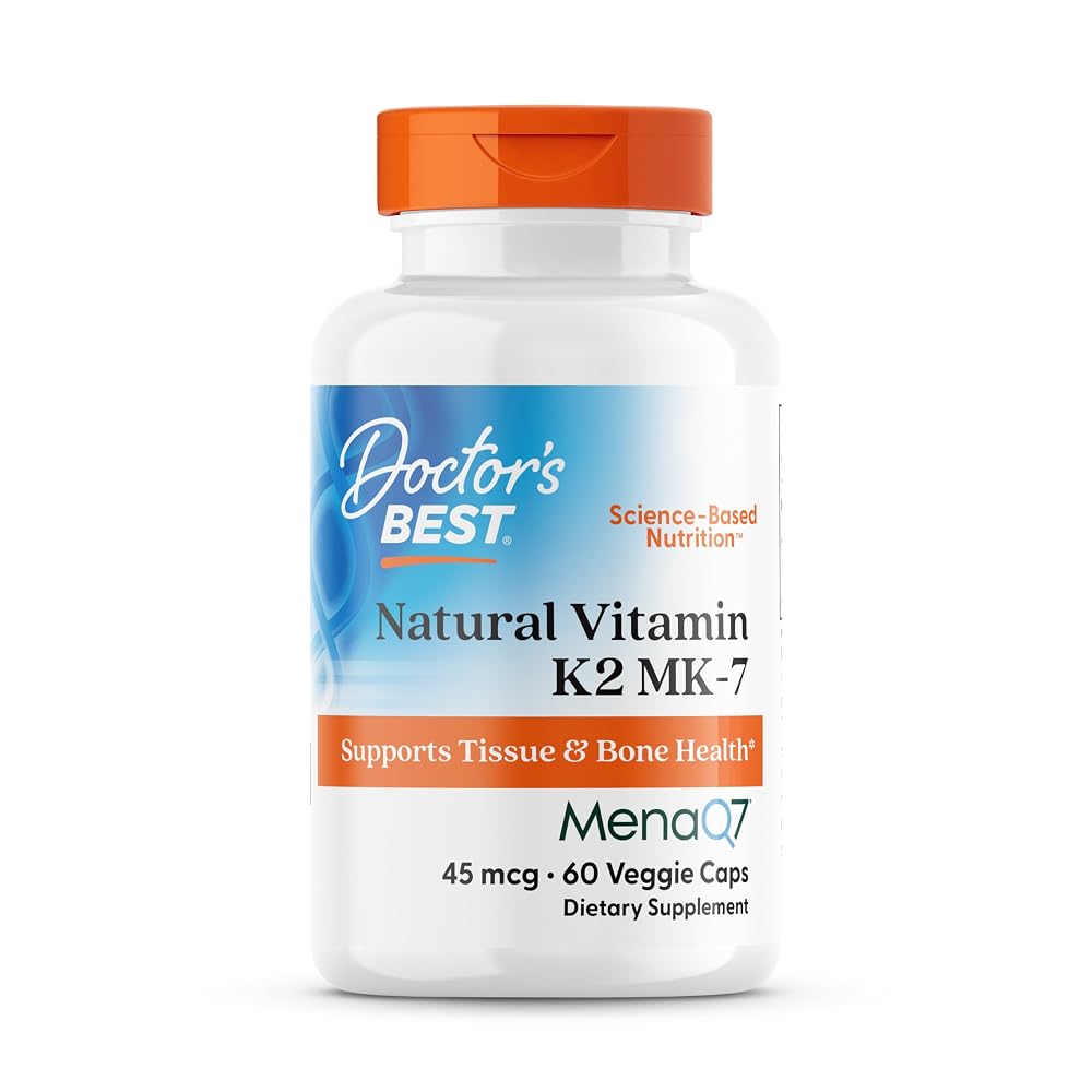 Doctor's BEST Vitamin K2 MK7 Bone Health Support - 60 Vegetarian Capsules