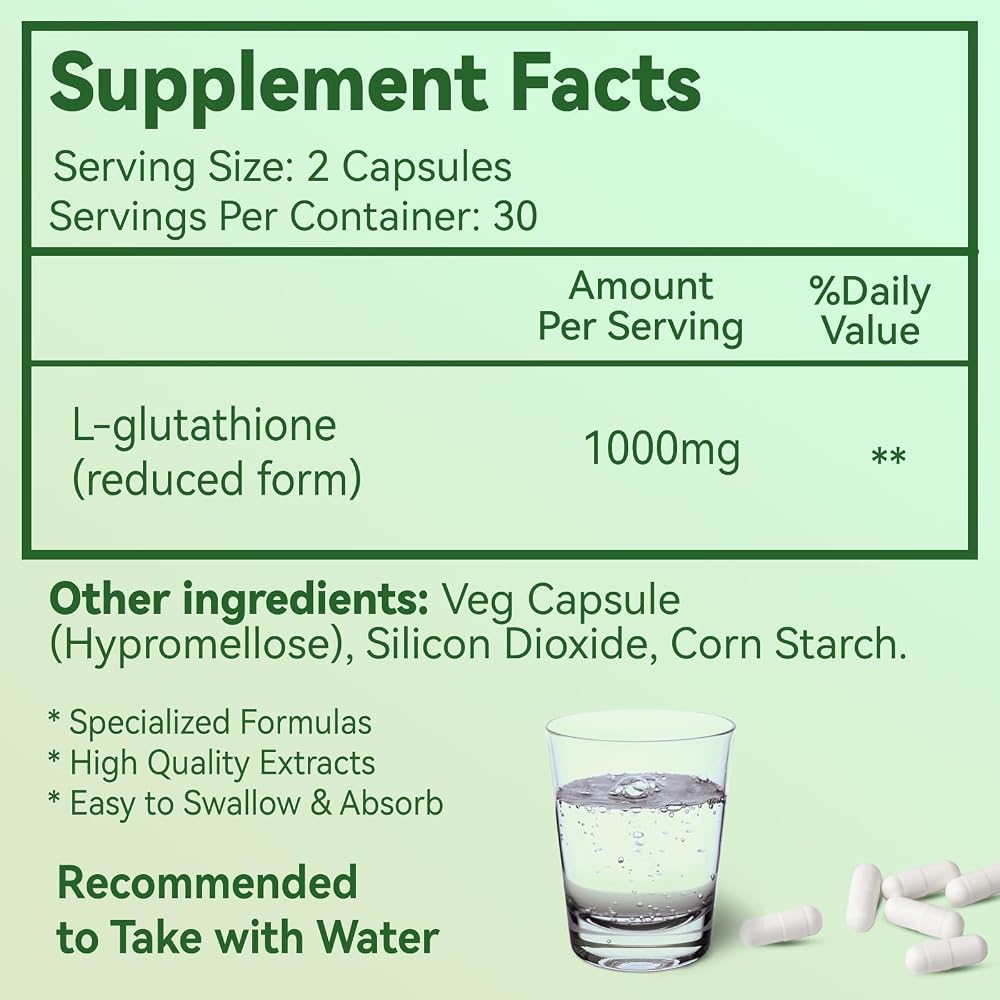 EAZGOO Glutathione 1000mg Antioxidant Supplement - 60 Capsules - image 2