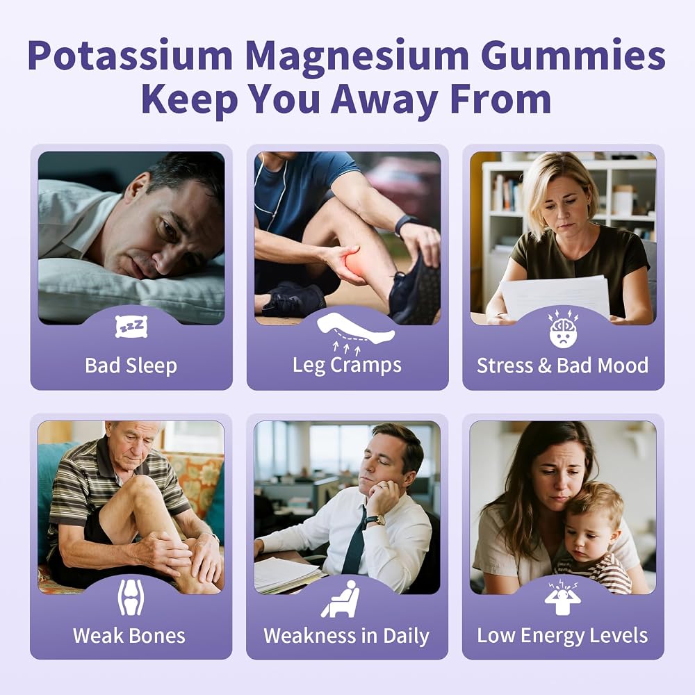 MABEFY Blueberry & Strawberry Potassium Magnesium Gummies for Sleep