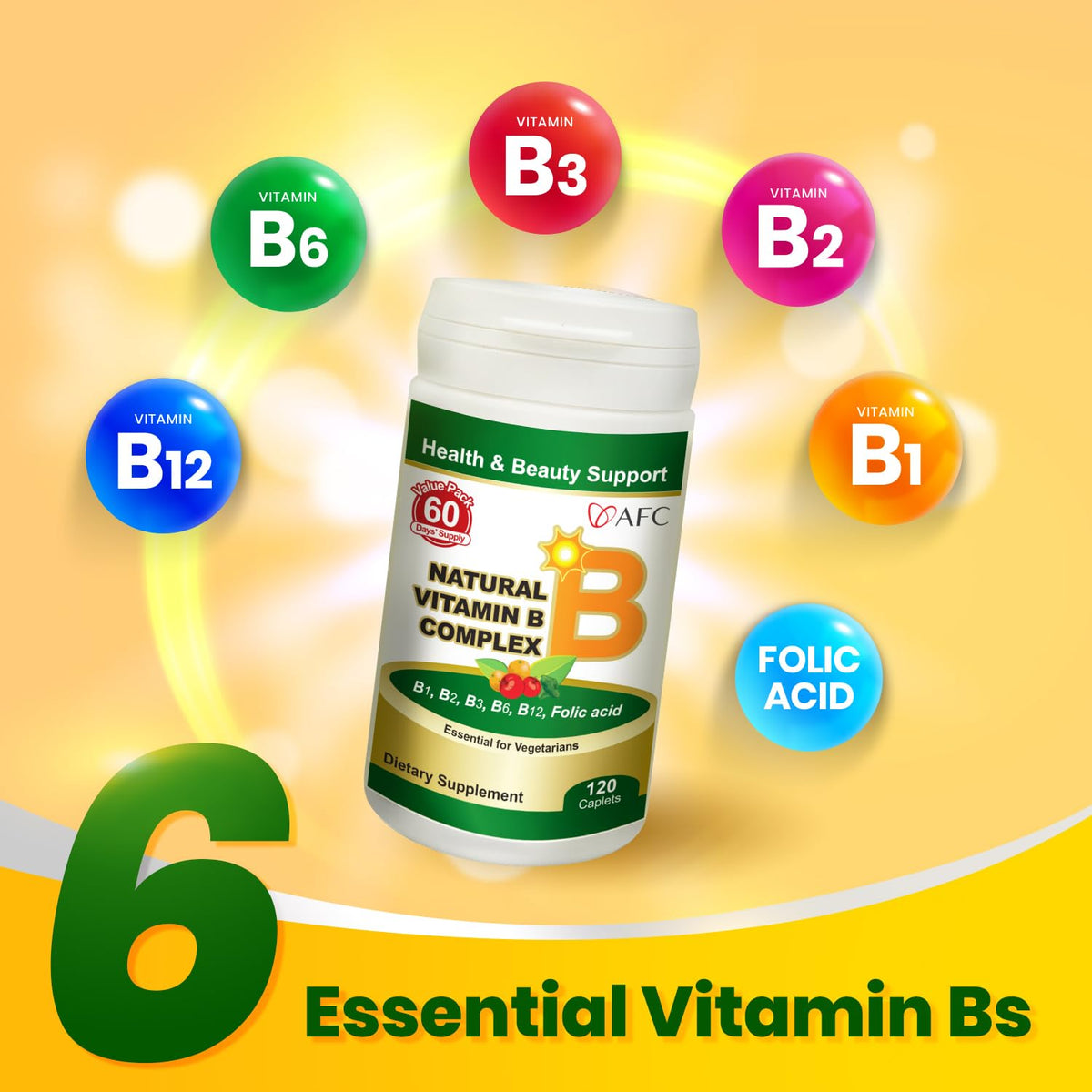 AFC Vitamin B Complex for Energy & Immunity - 120 Capsules - image 4
