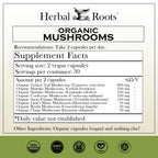 Herbal Roots Organic Mushroom Capsules Immune Support - 60 Vegan Capsules - image 2