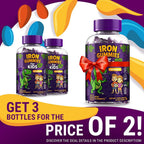 New Elements Iron Dinosaur Gummies for Kids with Vitamin C - 60 Count - image 2