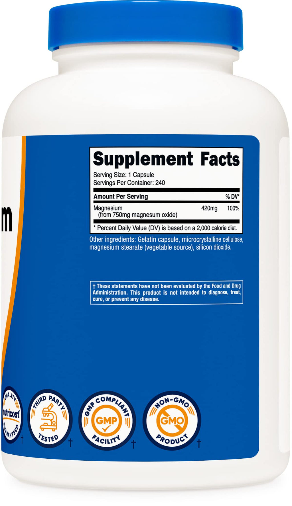 Nutricost Magnesium Oxide 750mg, 240 Capsules