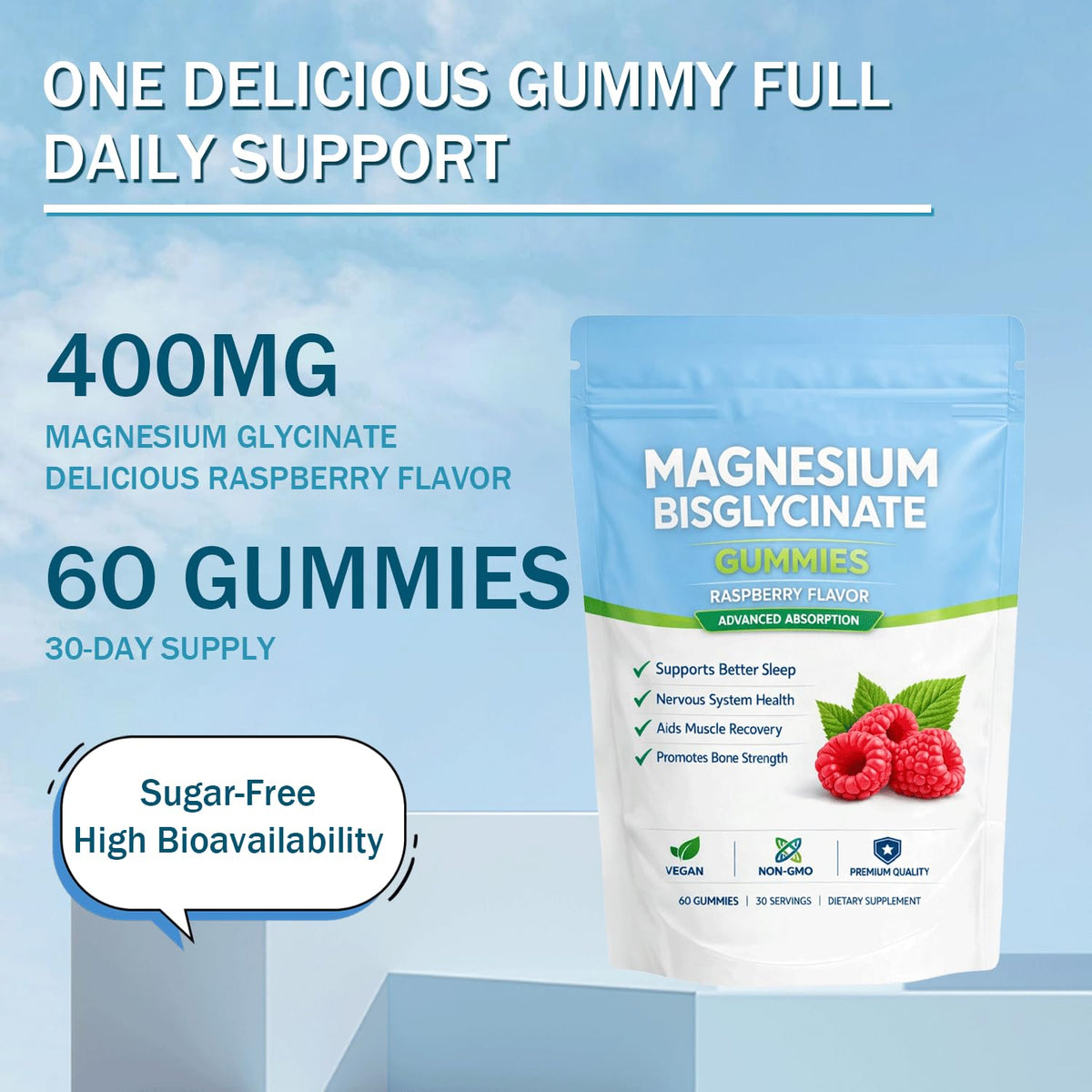 Belano Magnesium Bisglycinate Gummies 400mg - 60 Gummies - image 2