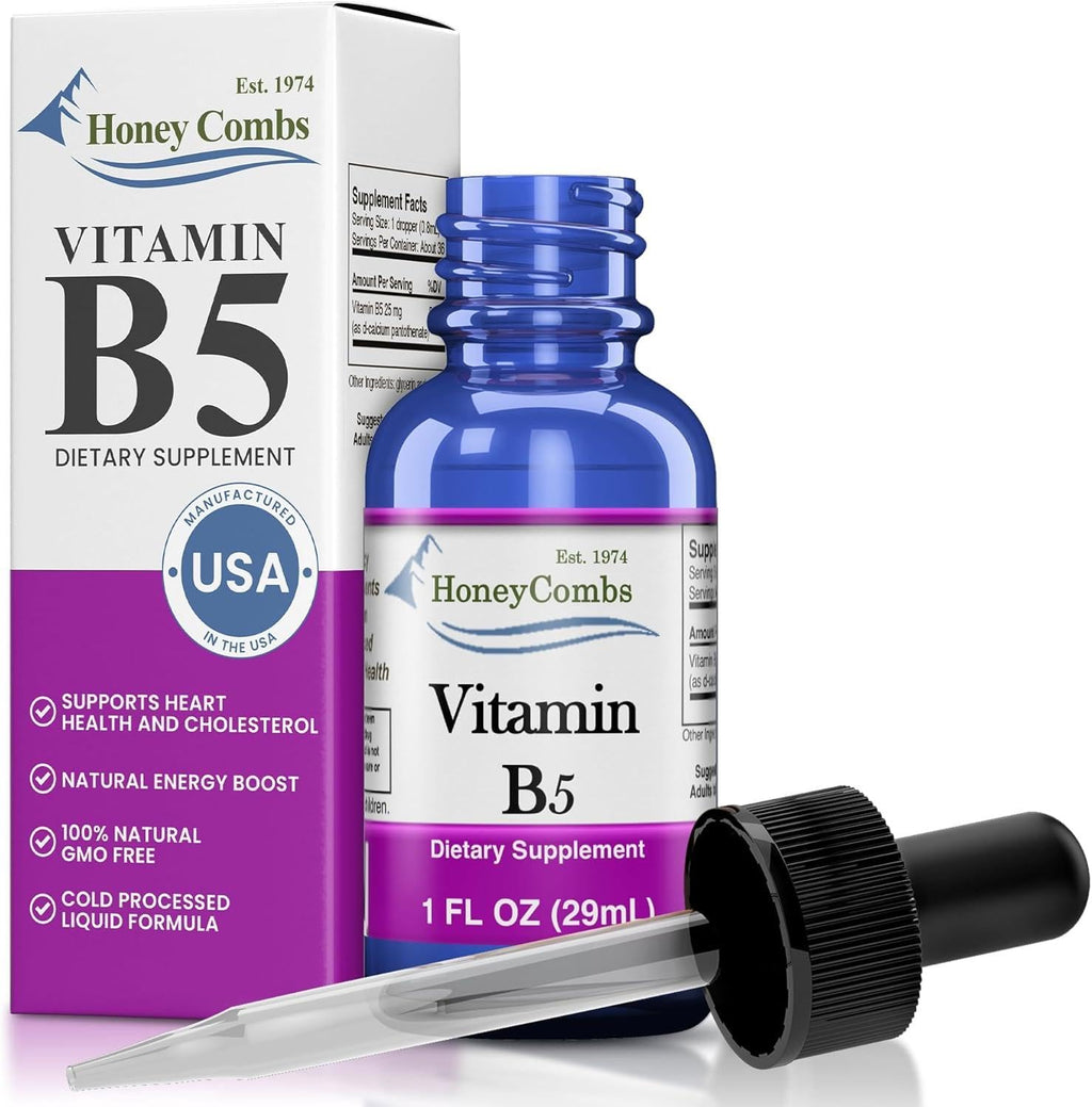 HoneyCombs Vitamin B5 Liquid Drops Pantothenic Acid - 1 Fl Oz