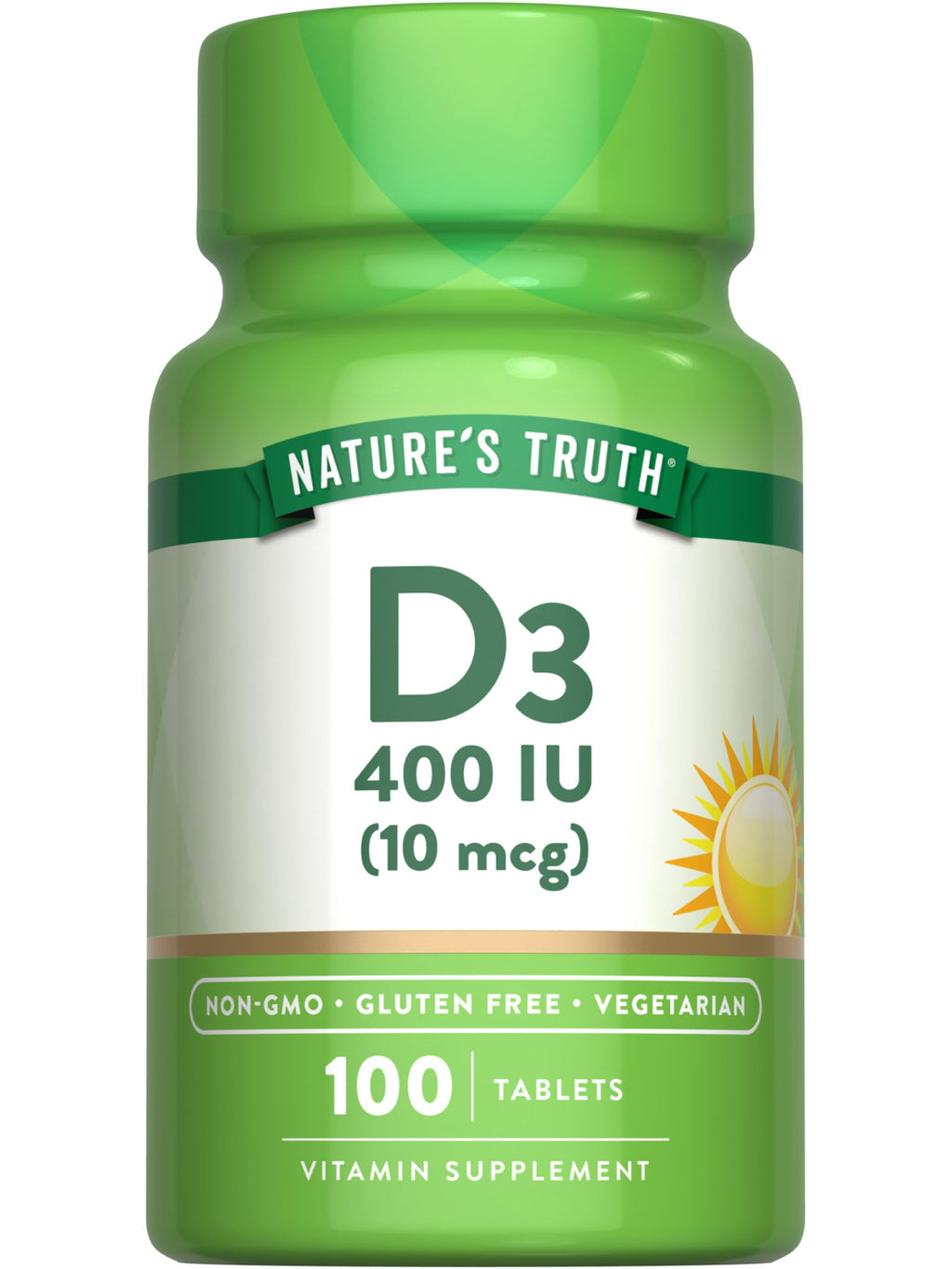 Nature's Truth Vitamin D3 400 IU - 100 Tablets