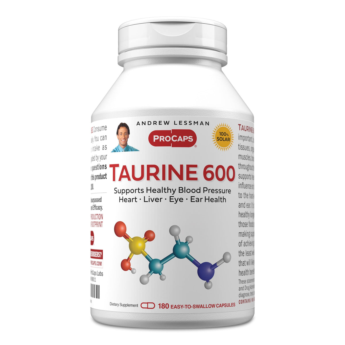 ANDREW LESSMAN Taurine 600 - Capsules - Supports Healthy Blood