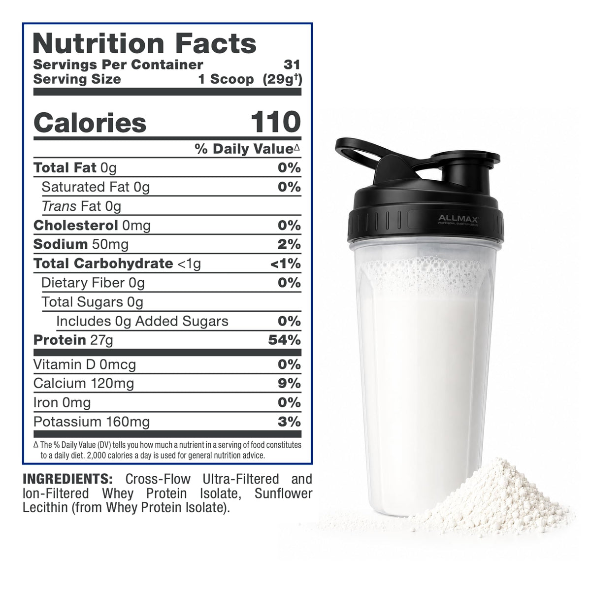 ALLMAX ISONATURAL Whey Protein Isolate Powder Unflavored - 2 lb - image 9