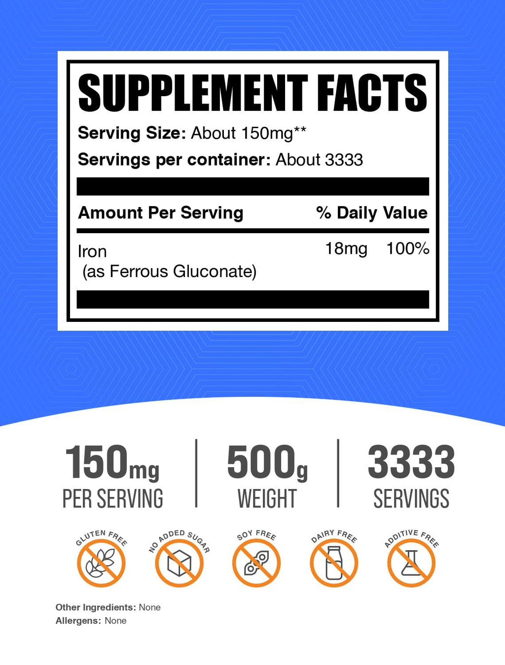 BulkSupplements.com Ferrous Gluconate Powder