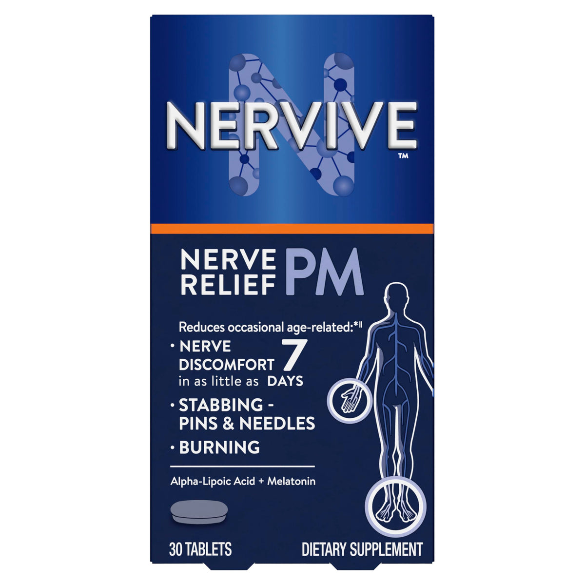 Nervive Nerve Relief PM Sleep Aid with Alpha Lipoic Acid - 30 Tablets