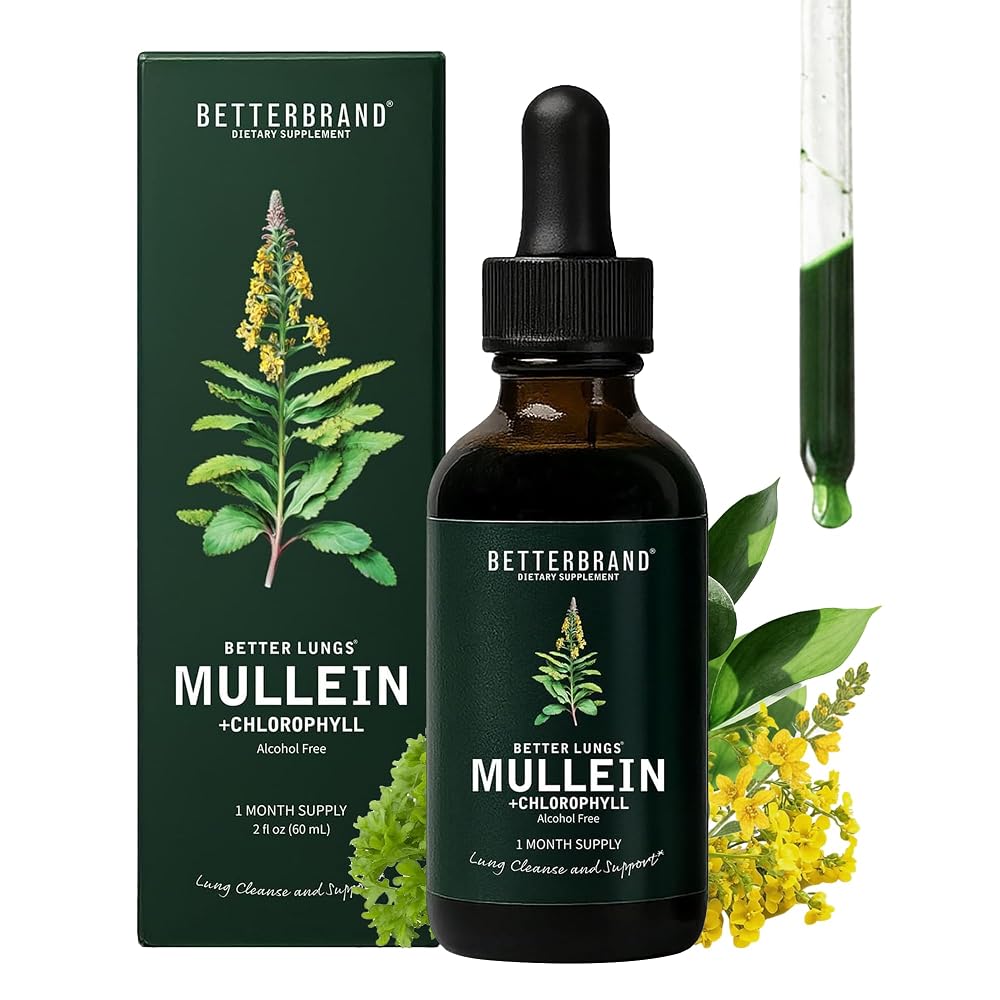 Betterbrand Mullein Drops for Lung Detox - Mullein Leaf Tincture