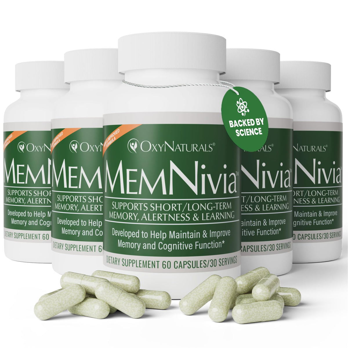 OxyNaturals MemNivia Brain Supplement - Clinically Tested for Memory