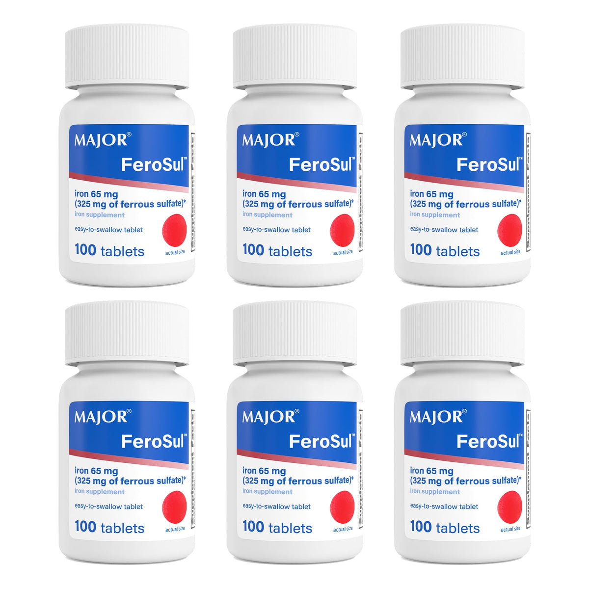 MAJOR Ferosul - Ferrous Sulfate 325mg Tablets with 65mg of Elemental