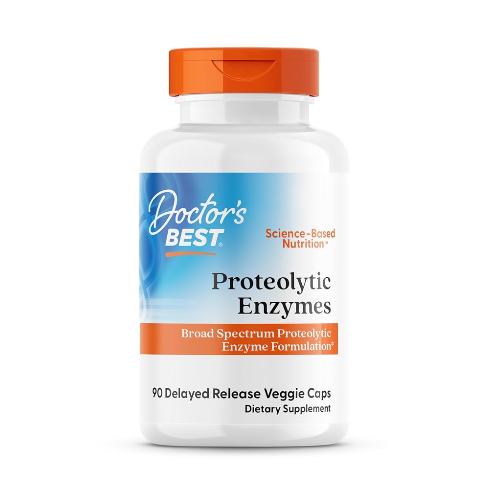 Doctor's Best Proteolytic Enzymes Supplement Bromelain - 90 Vegetarian Capsules