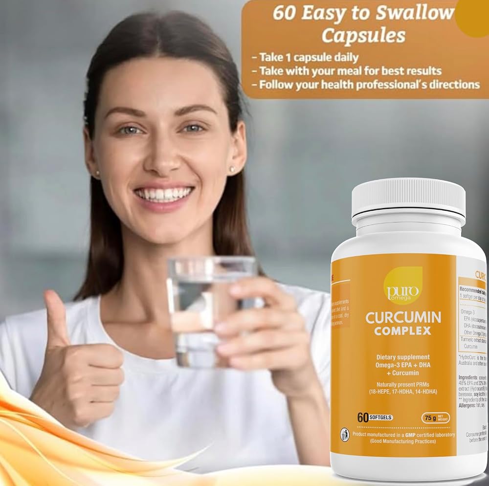 VitalRemedyMD PuroOmega Curcumin Complex Omega-3 - 60 Capsules - image 2