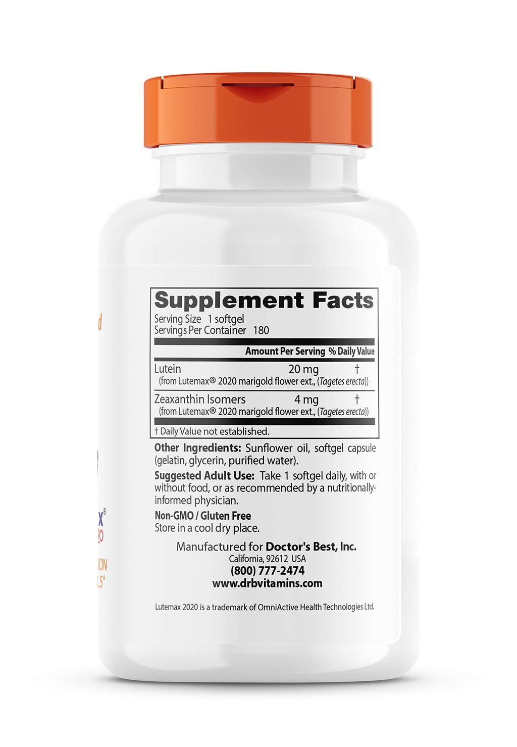 Doctor's Best Lutein Featuring Lutemax