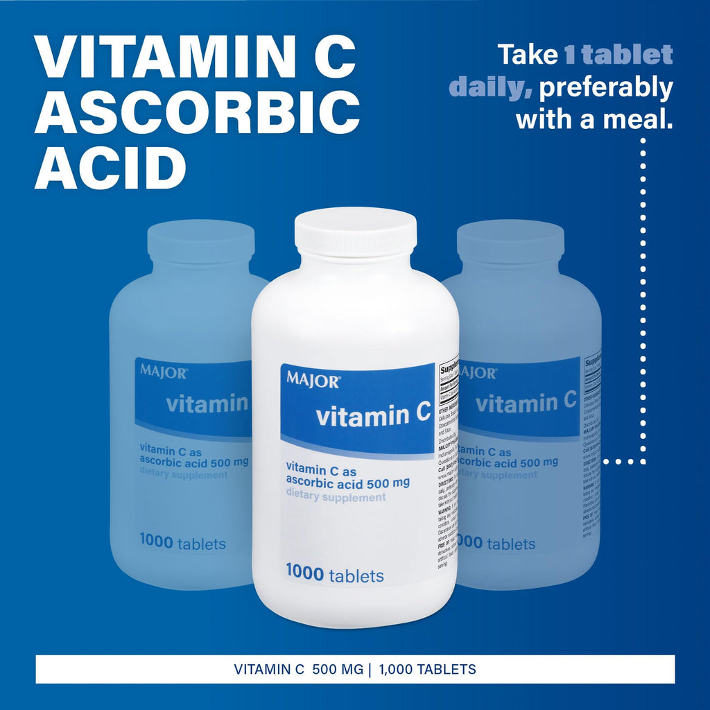 MAJOR Vitamin C 500 mg Ascorbic Acid - 1000 Tablets - image 4